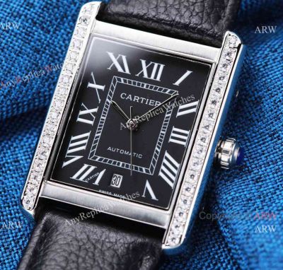 Swiss Quality Replica Cartier Tank Solo Citizen watch set with diamonds